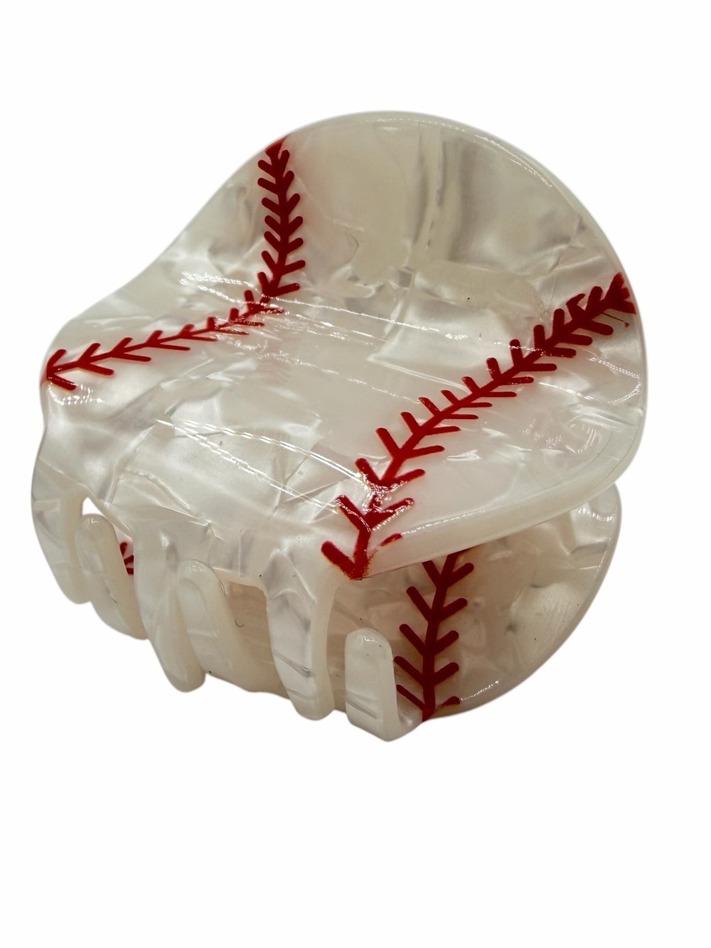 Medium Baseball Acrylic Hair Clip New